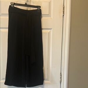 Halogen Black Wide Leg Pants with Flowing Fabric
